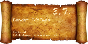 Bender Tímea névjegykártya