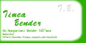 timea bender business card